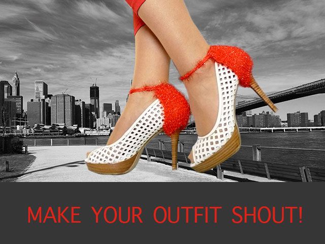Stulpino red knitted heel accessory