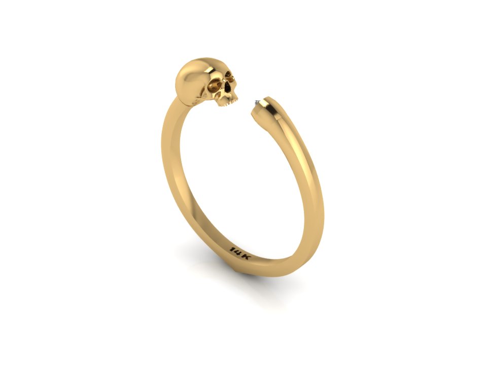 Skull gold ring