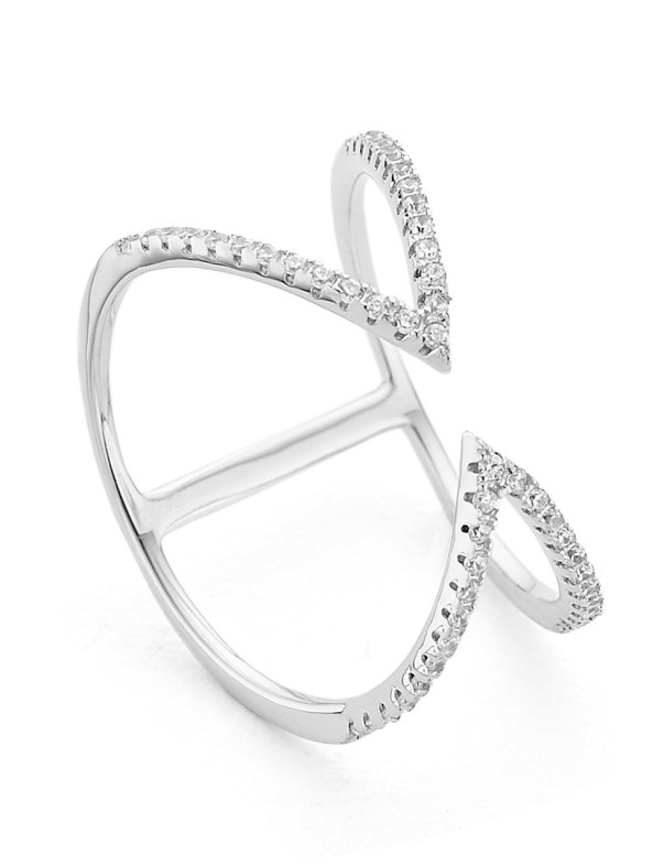 Arrow open cuff ring in silver