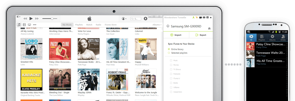 TunesGo display dashboard