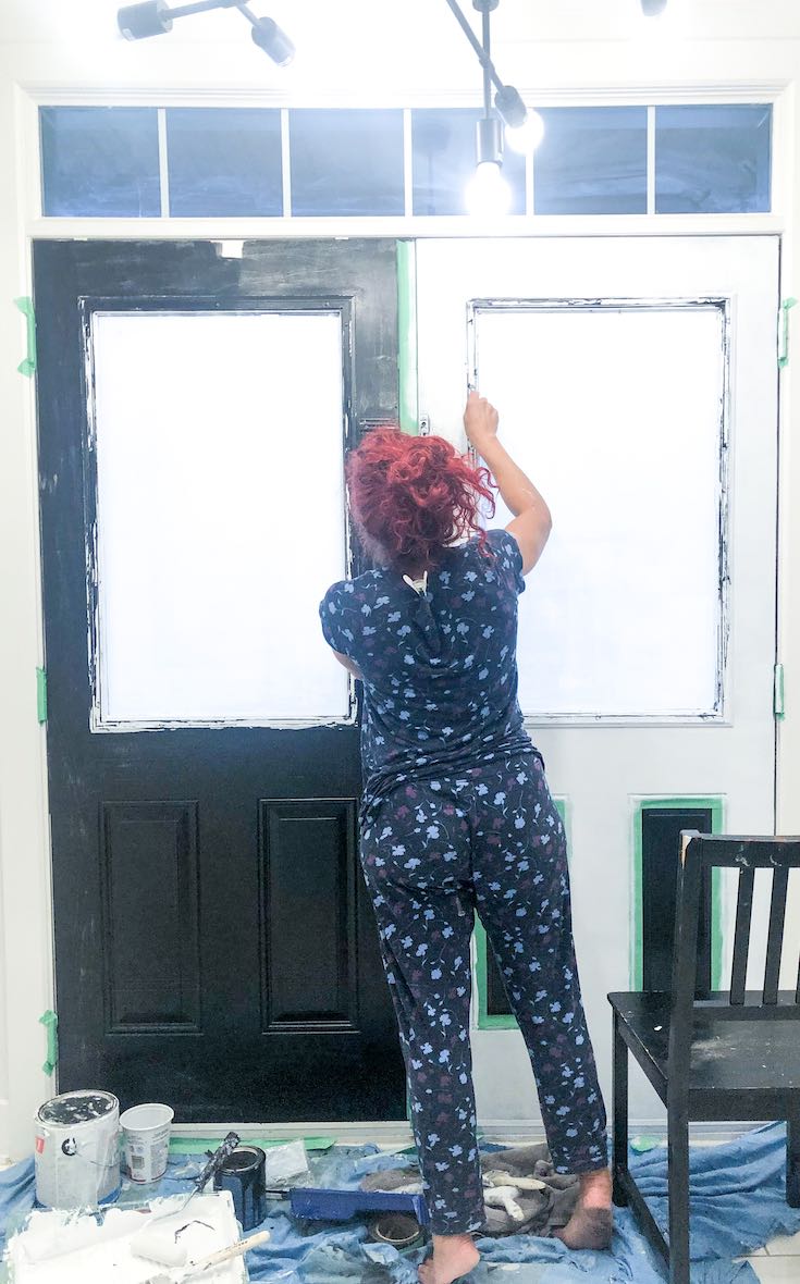 Removing white paint from door glass