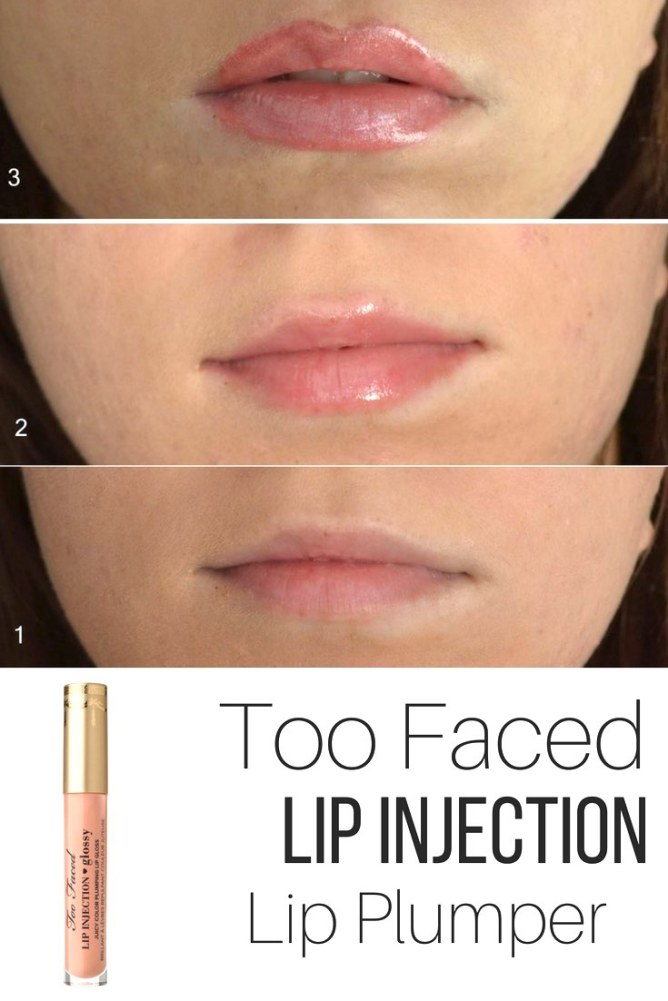 Too Faced Lip Injection lip plumping before after
