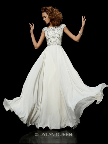 Chic Ball Gown High-Neck Sleeveless Chiffon Beading Dress - $149