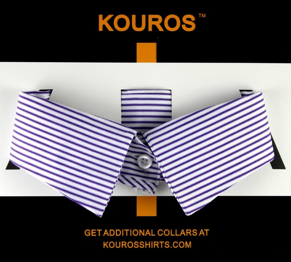 OnCollar in white purple stripe