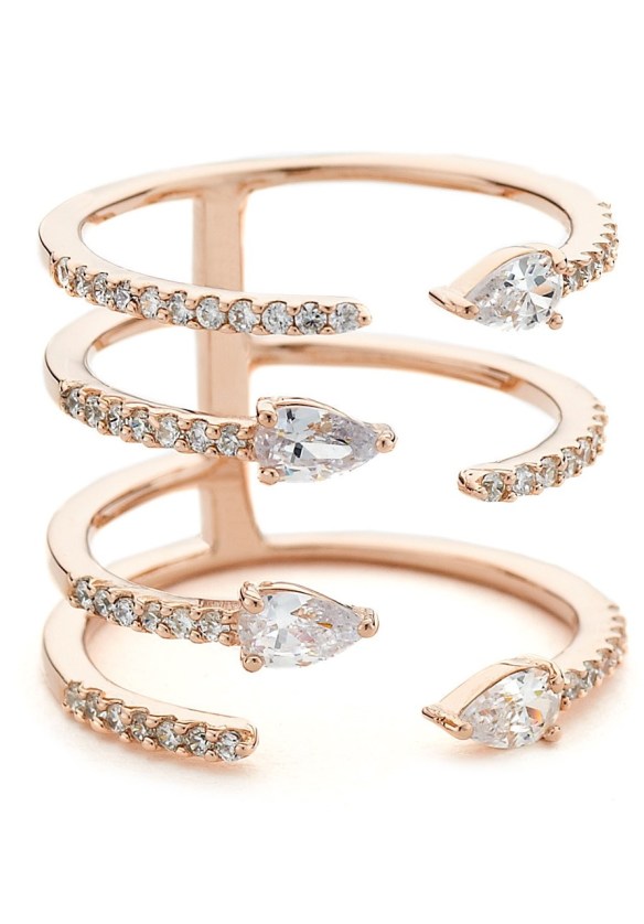 Open stack ring in rose gold