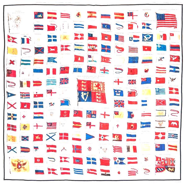 Naval flags of 1840 pocket square