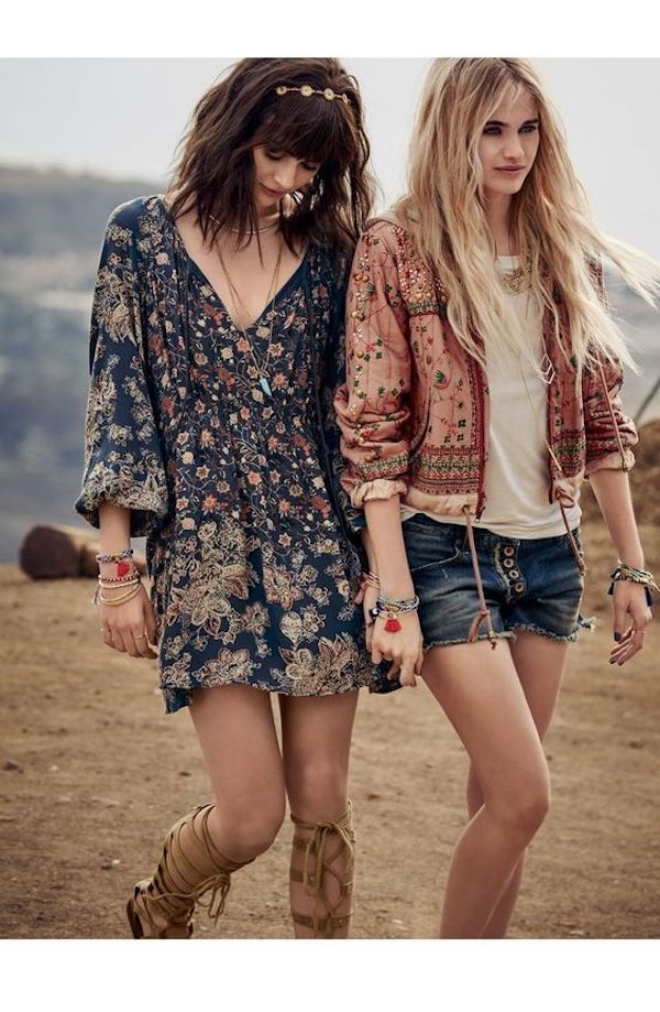 Floral dress and jacket, Coachella fashion