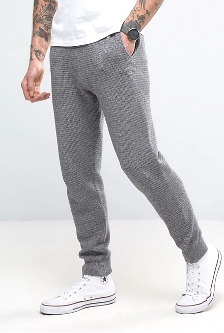 Waffle slim fit joggers closeup